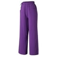 thumbnail image 4 of Aayomet Wide Leg Pants for Women Women Cotton Loose Wide Leg Pants High Waist Dress Pants for Women Business Casual Long,Purple S, 4 of 5