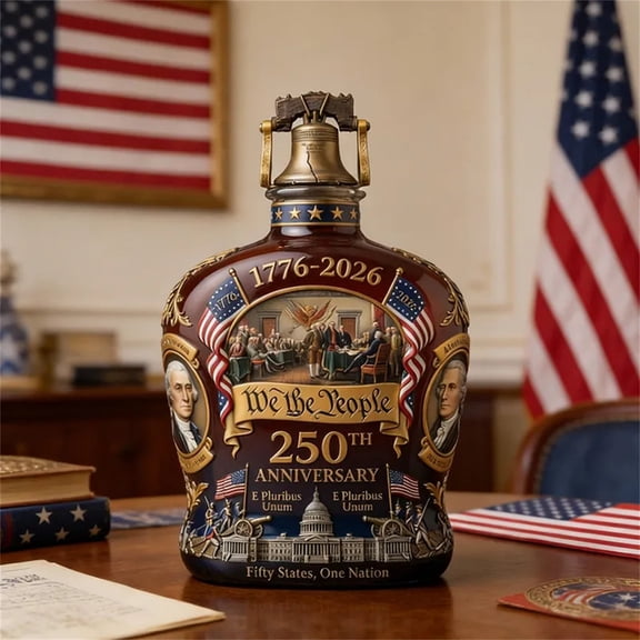 HaCpiu 250th Anniversary Edition Whiskey Bottle, 1776-2026 Patriotic Commemorative Gifts, Ideal for Home Bar Display, Collectors, Patriotic Gifting & Father's Day Liquor Gift