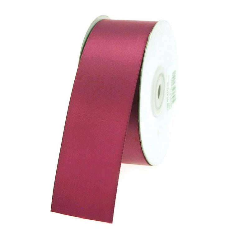 Red Satin Ribbon 2” wide by the yard, Double Faced Swiss Satin
