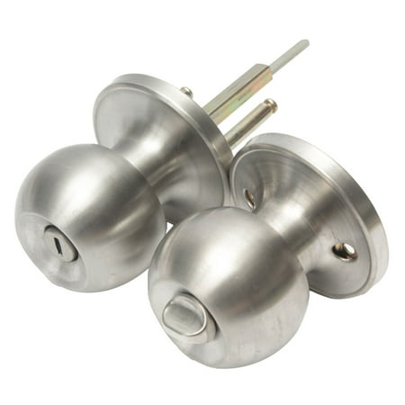 door knob lock privacy stainless steel round knobs brushed key handle nickel bathroom bedroom sell hardware