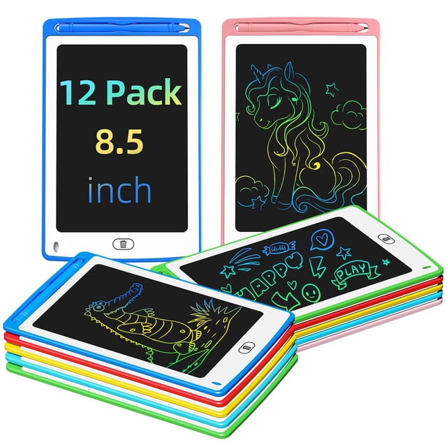 Tableta de escritura LCD TQU de 8.5 pulgadas, colorida pizarra para garabatos para niños
