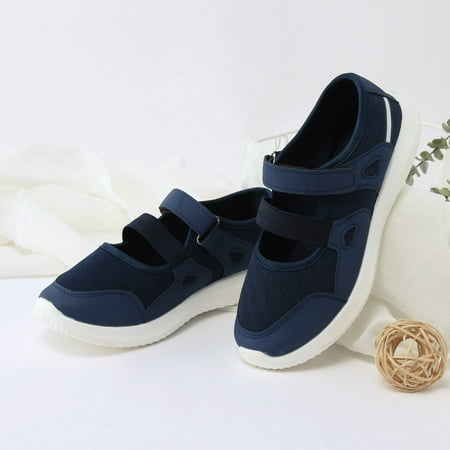

Vedolay Sneakers Ladies Women s Slip On Shoes Soft Comfort Plat Non-Slip Summer Loafer Dark Blue 7.5