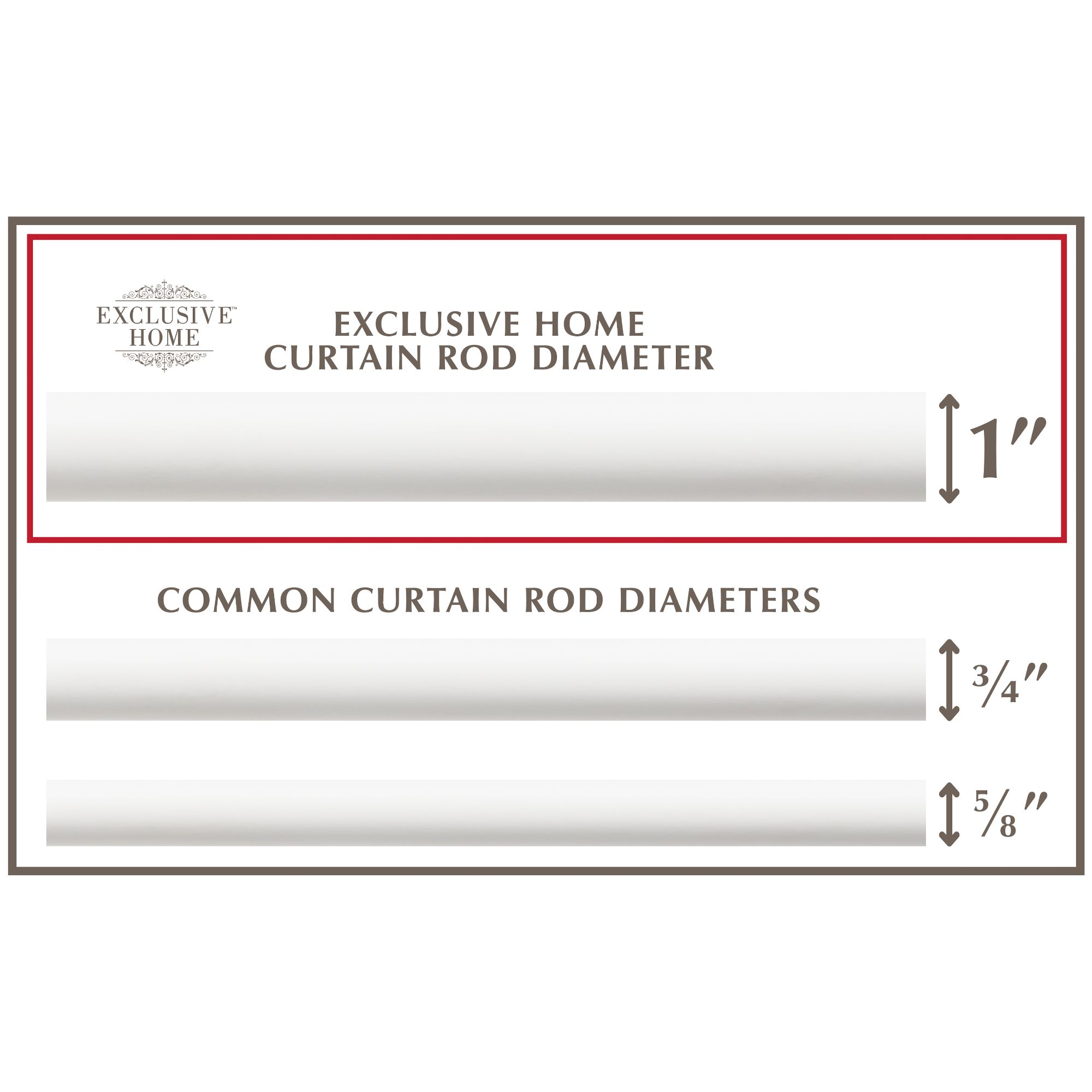 Exclusive Home Ogee 1" Curtain Rod and Coordinating Finial Set, Matte White, Adjustable 66"-120"