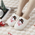 thumbnail image 2 of Honeeladyy Adlut Winter Indoor Warm Slippers, Soft Plush Home Christmas Deer Slippers Spare Slippers for Visitors White, 2 of 9