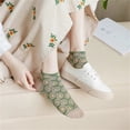 thumbnail image 6 of Virmaxy Womens Floral Cotton Socks, 5 Pairs Vintage Embroidered Floral Socks, Warm Vintage Floral Socks for Winter Vintage Court Embossed Socks Girls Middle Tube, 6 of 8