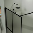 thumbnail image 4 of Demi Bonn 34" x 72" Shower Screen Door, Stylish 4-Panel Walk-In Wet Room Divider, Frost Tempered Glass Shower Door, Black, 4 of 7