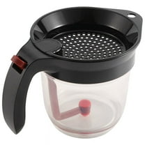 1000ML Oil Separator Measuring Cup and Strainer with Bottom Release for Gravy Sauces Other Liquids Grease