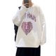 thumbnail image 2 of Camisa de manga larga para hombre, cuello redondo, elegante estampado de esqueleto rosa, cómoda camisa holgada de manga larga para otoño, 2 of 8