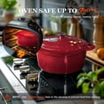 thumbnail image 5 of Overmont 5.5QT Enameled Cast Iron Dutch Oven with Lid Cookbook Heavy-Duty Casserole with Dual handles for Braising, Stews, Roasting, Bread Baking, 5 of 8