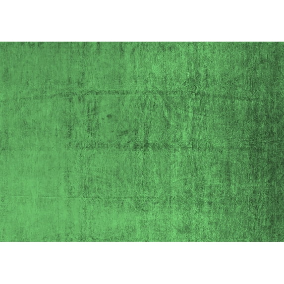 Ahgly Company Indoor Rectangle Oriental Emerald Green Industrial Area Rugs, 6' x 9'