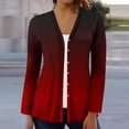 thumbnail image 2 of BLVB Fall Lightweight Cardigan for Women Fashion Floral Printed Button Down Shirts Tops Causal Womens Blouses Cover Up Wine, 2 of 5