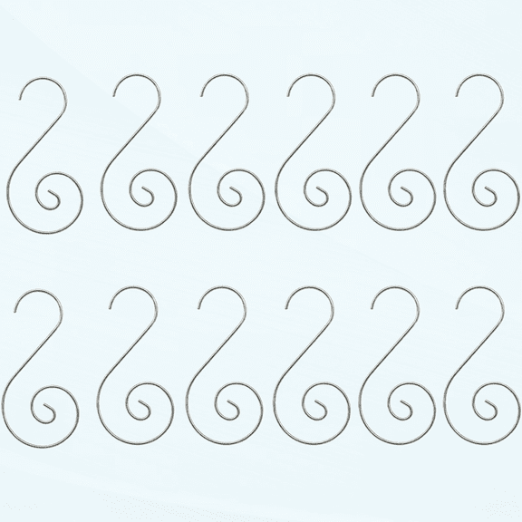 Christmas Ornament Hooks Decorative Iron Wire Hanger S Shape for Christmas Tree Home Decoration 100 Piece (Silver)