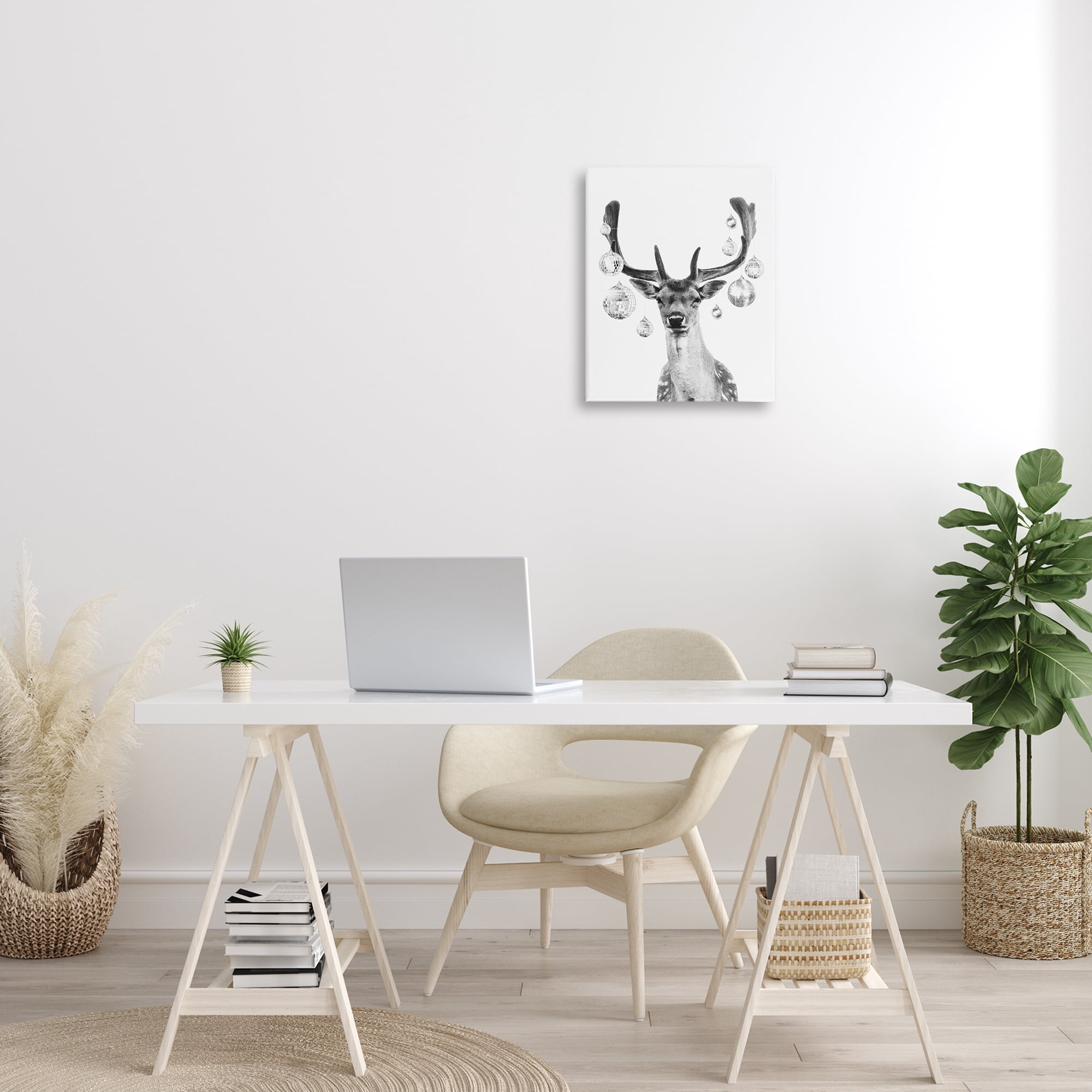 Stupell Industries Disco Balls & Fawn Animals & Insects Painting Gallery Wrapped Canvas Art Print Wall Art, 16 x 20