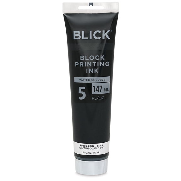 Blick Water-Soluble Block Printing Ink - Black, 5 oz Tube