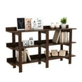 thumbnail image 1 of Costway Table Console 3 Niveaux 59 Pouces avec Rangement Table d'Entrée en Bois Noyer Brun, 1 of 9