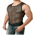 thumbnail image 2 of Men‘s Mesh Sheer T-shirt Gym Training Top Fish Net Muscle Tee Vest Black M, 2 of 8