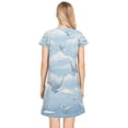 thumbnail image 2 of Women's Sleep Dress Nightgown with Short Sleeves Light Blue Paper Cranes Sleepwear Sizes S-2X, 2 of 6