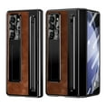 thumbnail image 2 of ELEHOLD for Samsung Galaxy Z Fold5 Luxury Case Vintage PU Leather Full Body Cover with Built-in Front Screen Protector Hinge Protection Invisible Stand Free Stylus Pen Soft Touch Z Fold5 Case,Brown, 2 of 8