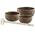 thumbnail image 3 of 3 Piece Bronze Singing Bowl Set with Felt Rings and Covers, Origin Series — MADE IN INDIA — For Meditation, Yoga, ASMR or Sound Therapy, 2-YEAR WARRANTY, 3 of 4
