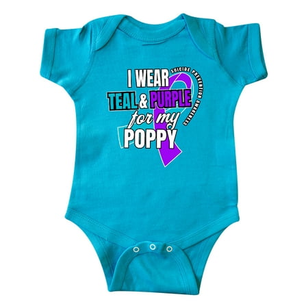 

Inktastic Suicide Prevention I Wear Teal and Purple for My Poppy Gift Baby Boy or Baby Girl Bodysuit