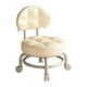 thumbnail image 1 of Taburete rodante redondo bajo con polea, asiento rodante, taburete corto con respaldo para beige, 1 of 9