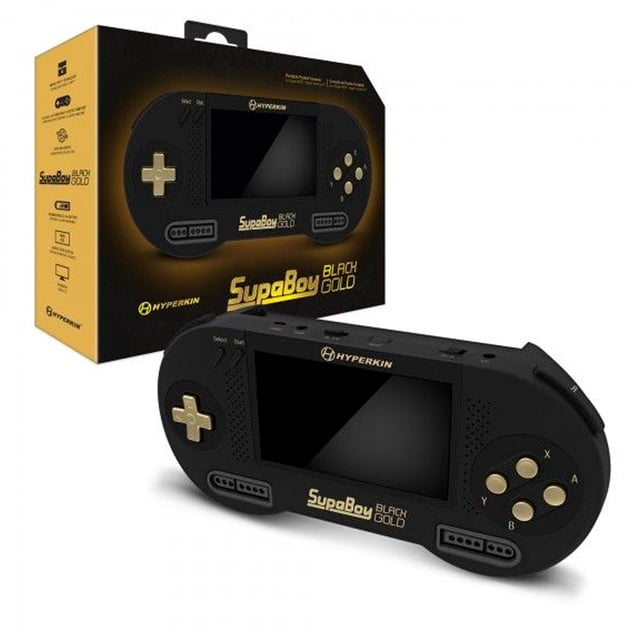 Consola Portable SupaBoy Negra con Dorado Hyperkin Para SuperNes/SuperFamicom