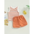 thumbnail image 4 of ZAXARRA Toddler Girls Clothes, Sleeveless Round Neck Knitting Vest Tops Drawstring Short Pants Casual Outfits, 4 of 9