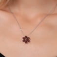 thumbnail image 3 of Gem Stone King 3.01 Ct Red Garnet 925 Silver and 10K Yellow Gold Pear Shape Flower Pendant with Chain, 3 of 6