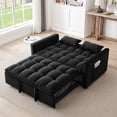 thumbnail image 3 of 3 in 1 Sofa Bed, 55" Convertible Sleeper Sofa with Pull Out Bed, Loveseat Couch with Adjustable Backrest for Living Room, Black, 3 of 8