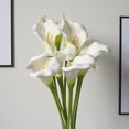 thumbnail image 1 of Ramo de flores artificiales, tacto realista, flores para ramos de boda, hogar, hotel, jardín, Tela, blanco, 6PCS, 1 of 5