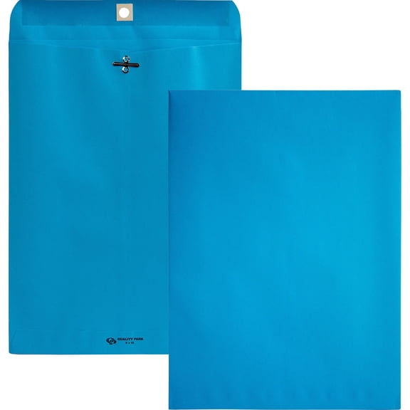 Quality Park Brightly Colored 9x12 Clasp Envelopes, Blue, 10 / Pack (Quantity)