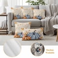 thumbnail image 6 of Thanksgiving Pumpkin Outdoor Waterproof Pillow Covers, Fall Leaves Autumn Flower Rustic Decorative Square Throw Pillowcase Sofa Cushion Sham for Patio/Couch/Chair, 16"x16" 2 Pack, 6 of 8