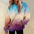 thumbnail image 2 of WTOBBY Women's Tie-Dye Graphic Hoodie, Oversized Casual Pullover, Long Sleeve Patchwork Print Sweatshirt with Vibrant Colors and Street Style Design,Dark Purple L, 2 of 6