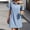Light Blue, variant on QUNYINEY Denim Dresses for Women Blue Summer Mini Short Sleeve T-Shirt Dress Vacation Loose Fit Casual Collared Dresses