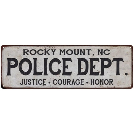 ROCKY MOUNT, NC POLICE DEPT. Home Decor Metal Sign Gift 6x18