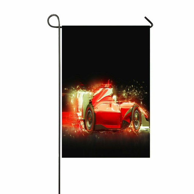 ABPHQTO Race Car Home Jardín al aire libre Bandera Casa Banner 30x45 cm