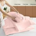 thumbnail image 3 of 4-Piece 500 Thread Count Egyptian Cotton Sheet Set, Queen Size - Breathable, Cooling, Fits 7-9 Inch Deep Pocket – Light Pink, 3 of 9