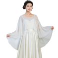 thumbnail image 2 of Eoperou Women Bridal Shawl Round Neck Front Low Back High Grown Shawl Solid Color Thin Sunscreen Versatile Bridal Wrap, 2 of 8