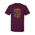 thumbnail image 2 of Jesus Is The Way John 14:6 Bible Verse Inspirational/Christian Men's Graphic T-Shirt, Maroon, 4XL, 2 of 3