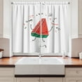 thumbnail image 2 of Ambesonne Watermelon Kitchen Curtains, Happy Slice Summer Print, 55"x45", Coral Forest Green, 2 of 3