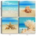 thumbnail image 2 of Beach Pictures Wall Art : Beach Theme Blue Abstract Wall Art Coastal Wall Decor for Living Room Bathroom Bedroom Ready to Hang 12" X 12"X 4 Panels, 2 of 6