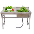 thumbnail image 4 of Aiqidi 47 Inch Freestanding Stainless Steel Utility Sink 1 Compartment Commercial Restaurant Kitchen Sink Washing Hand Basin with Catering Prep Table & Faucet & Drainboard, 4 of 12
