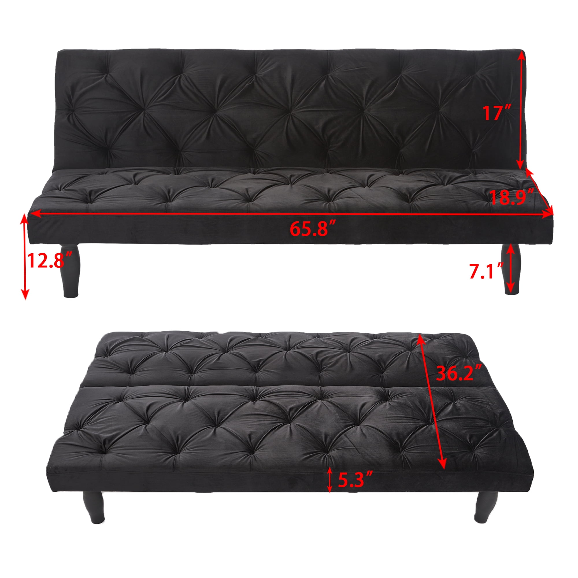 Convertible Futon Sofa Bed with Adjustable Backrest Loveseat Sleeper Couch Suitable for Family Living Room,Apartment, Bedroom