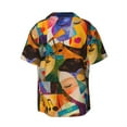 thumbnail image 5 of KLL Abstract Musical Faces Print Men's Shirt Short Sleeve Button Down Summer Cuba Beach Shirts- Medium, 5 of 5