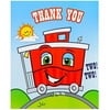 Birth5000 - Two-Two Train 2nd Birthday Thank-You Notes -