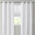 thumbnail image 2 of Basketweave Room Darkening Curtain Panel Pair(2 Pcs Window Panels),White Polyester Household Supplies Décor Curtains, 2 of 15