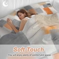 thumbnail image 4 of 3 Piece Modern Orange Beige Grey Duvet Cover Set Queen Size,Microfiber Comforter/Quilt Cover with Corner Ties and 2 Pillowcases,Abstract Geometric Oil Painting All Season Bedding with Zipper Closure, 4 of 8