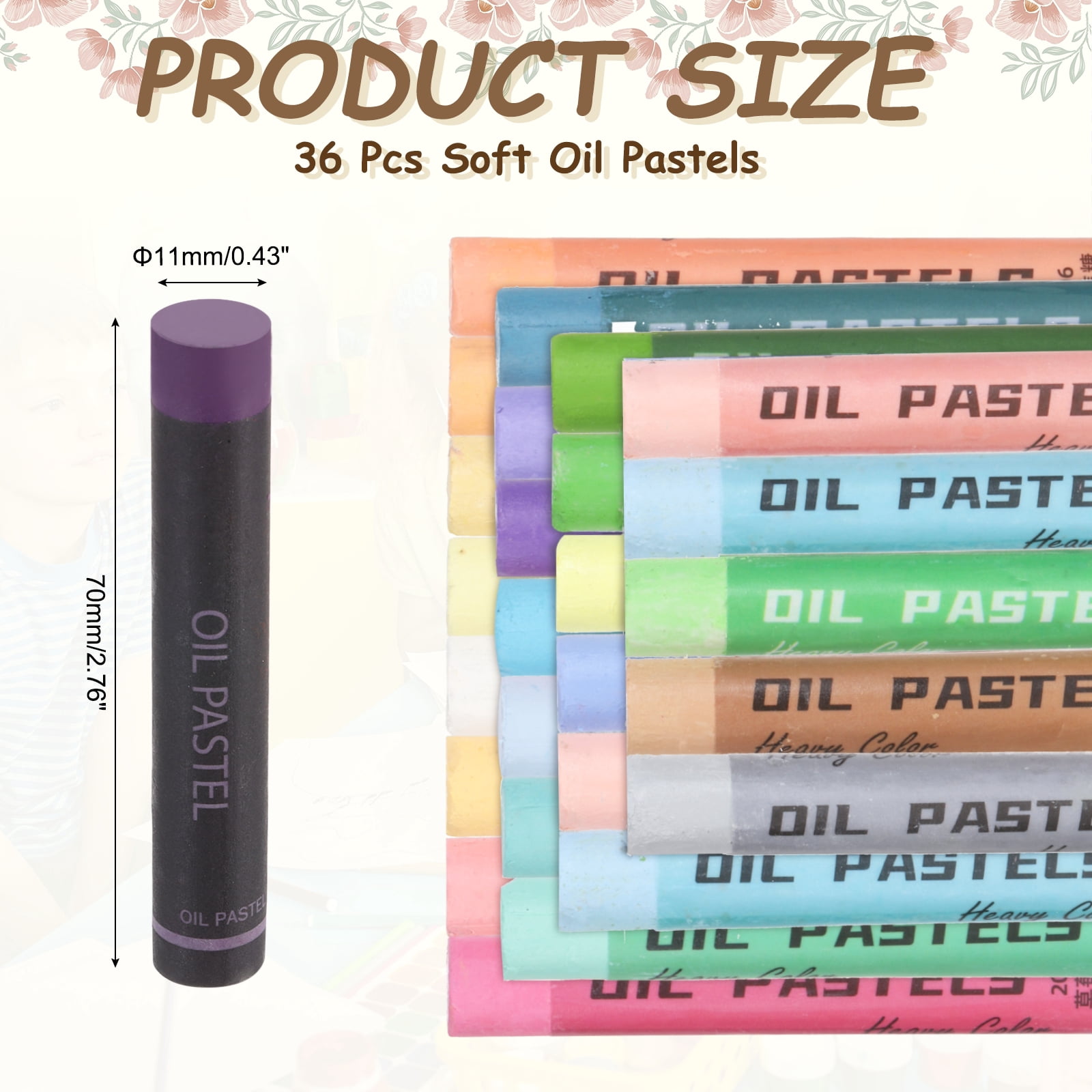 Uxcell Soft Oil Pastels, Oil Pastel Crayons Vibrant Color Blendable Art Supplies for Painting Drawing Blending Painting Artists Beginners Professional(Purple, Pack of 36)