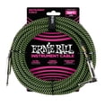 thumbnail image 1 of Cable Trenzado para Instrumentos Ernie Ball Negro y Verde 3 m Recto/acodado, 1 of 2