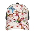 thumbnail image 3 of Lsque Watercolor Floral With Butterflies Printed Trucker Hat - Baseball Cap for Men Women - Breathable Mesh Side, Adjustable Fit - for Casual Wear, 3 of 7